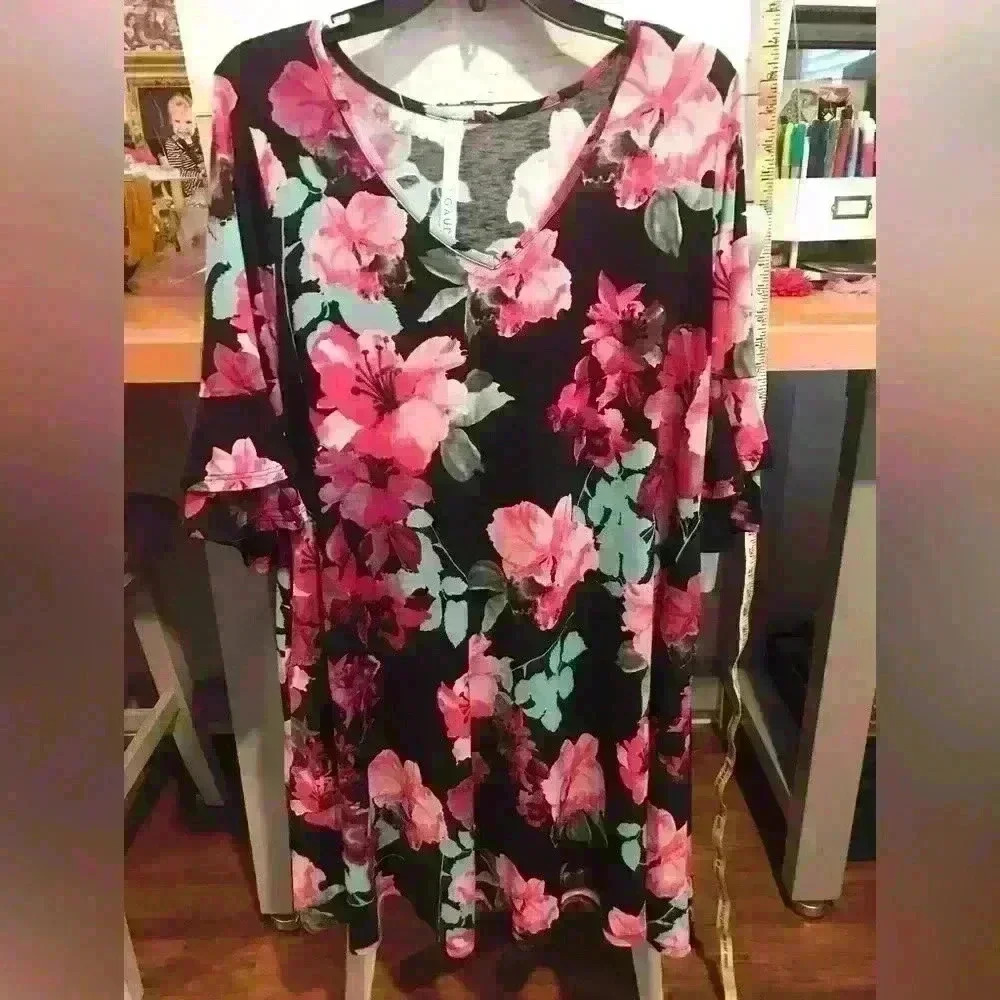Super Cute Flowy Dress‎ by Dressingaudy Size XL #2227